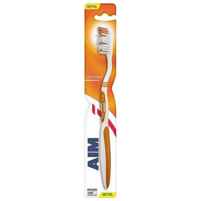 AIM Οδοντόβουρτσα Anti-Plaque Medium 1τμχ 12τ (8711600396357)