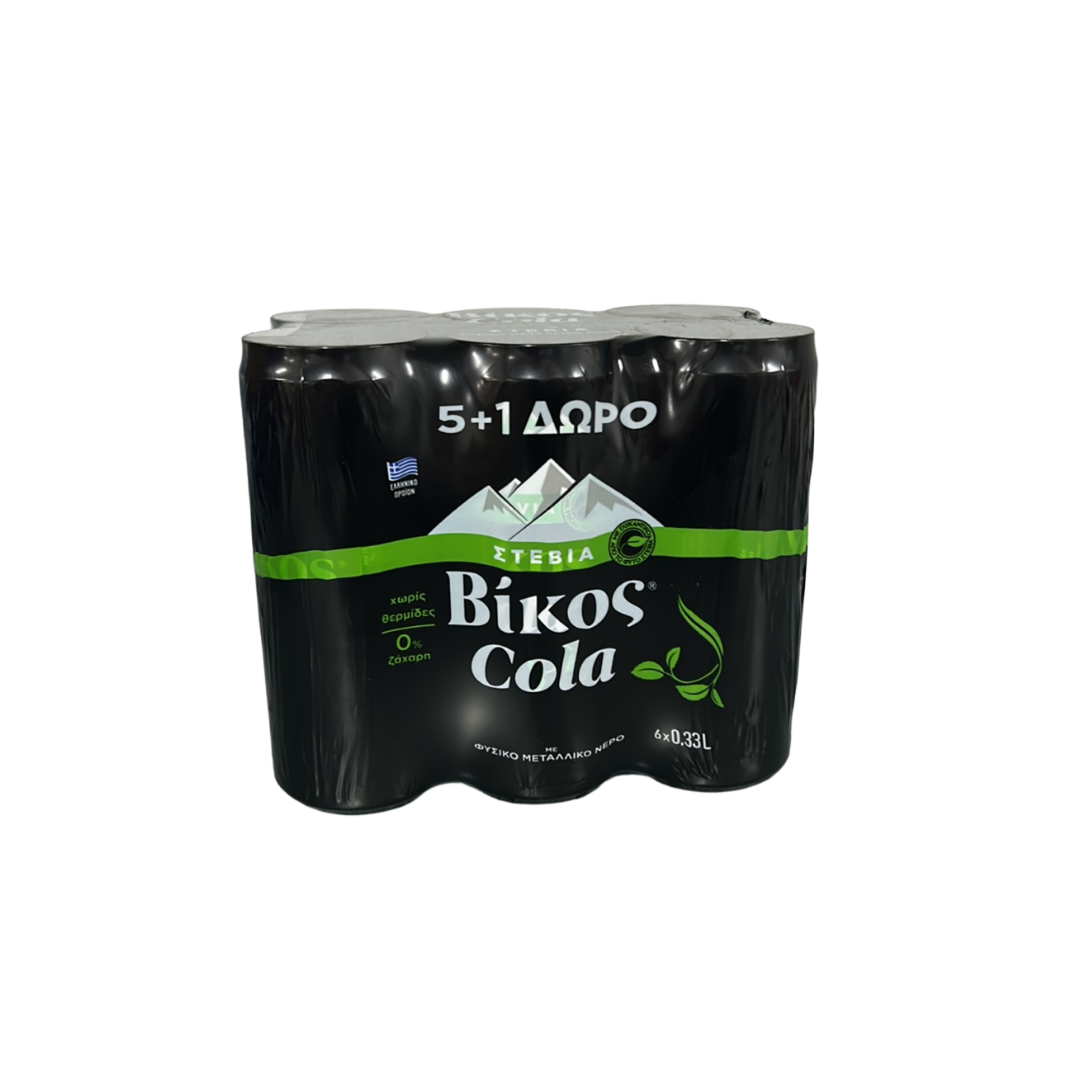 Βίκος Κουτί Cola Stevia με Ανθρακικό 6x330ml 4σ (5201946912678)