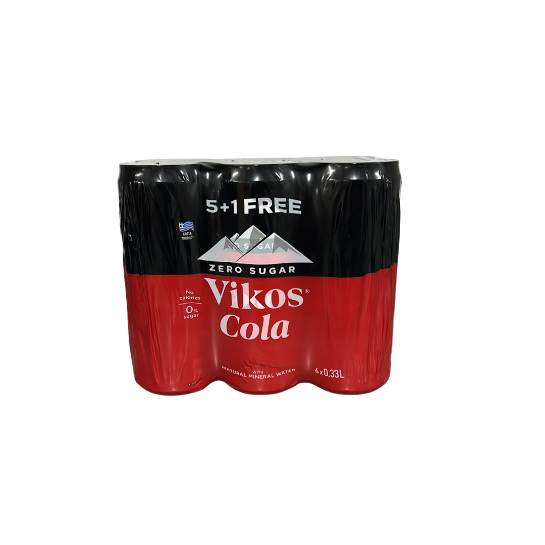 Βίκος Κουτί Cola Zero με Ανθρακικό 6x330ml 4σ (5201946912661)