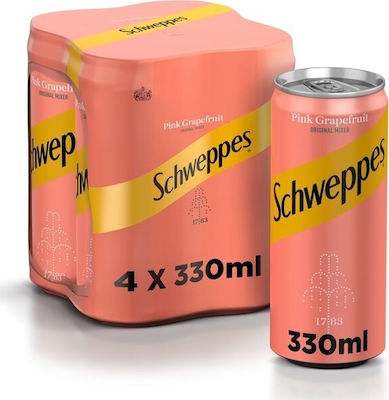 Schweppes Κουτί Σόδα Pink Grapefruit με Ανθρακικό 6x330ml 4σ (5449000304629)