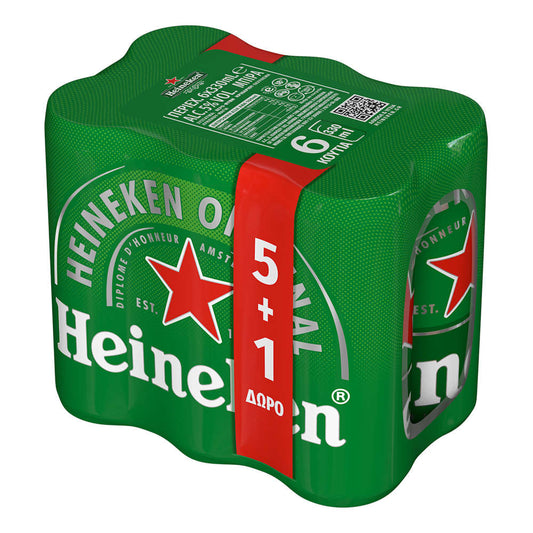 Heineken Κουτί 330ml 5+1 Δώρο 4σ (5201261103874)