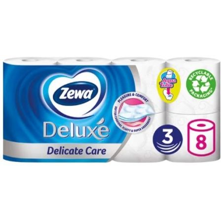 Zewa Deluxe Sanitary Paper 8 Rolls 3 Sheets 96gr 7m (7322541171739)