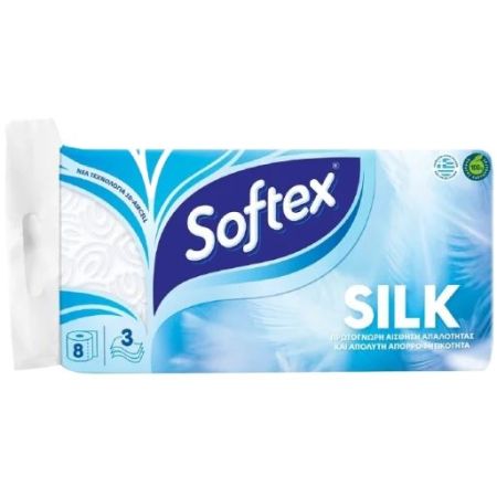 Softex Silk Sanitary Paper 8 Rolls 3 Sheets 95gr 12m (5200251190191)