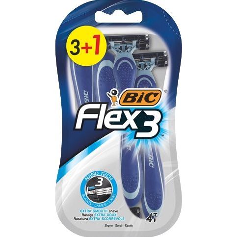 Bic Flex 3 Comfort Ξυραφάκια μιας Χρήσης με 3 Λεπίδες & Λιπαντική Ταινία 4τμχ 10τ (3086123399389)