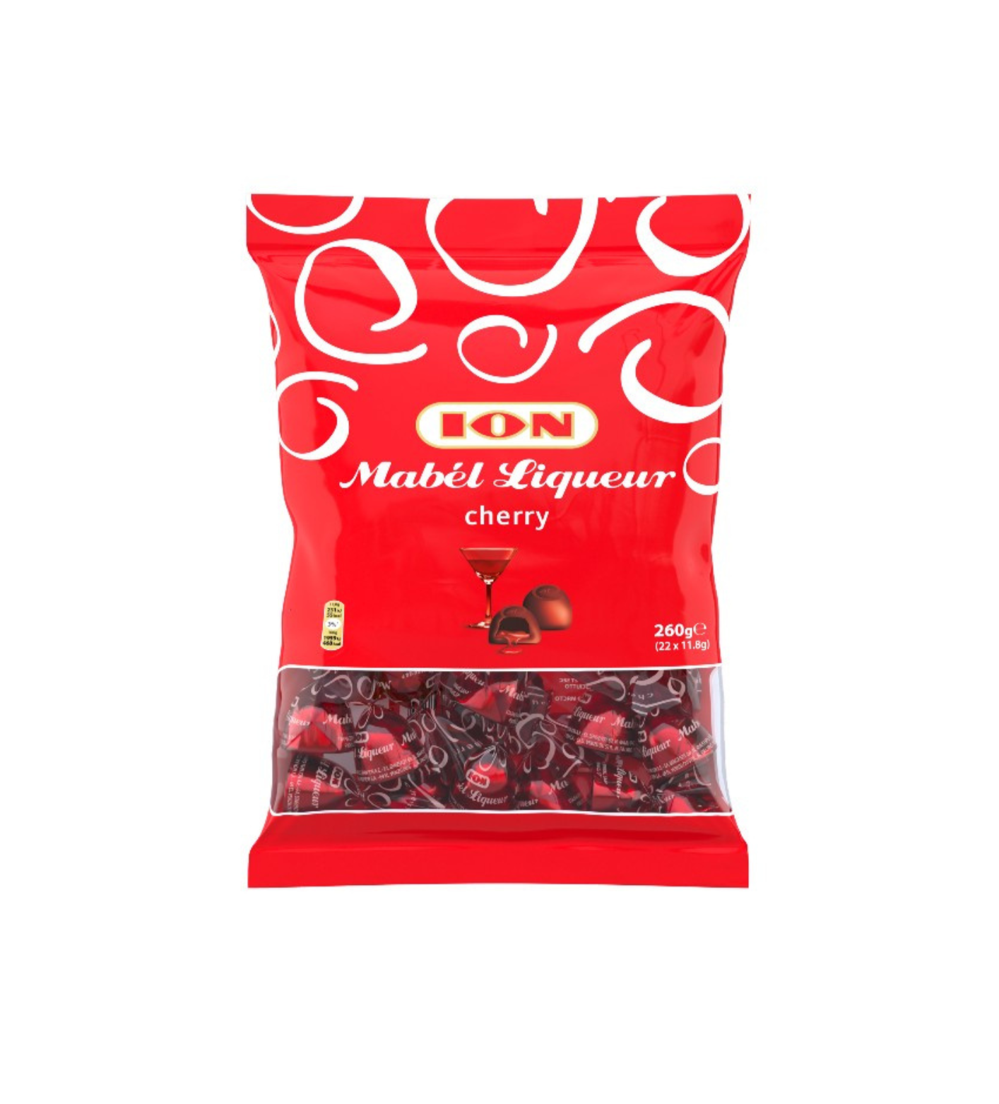 ΣΟΚ. ΙΟΝ ΣΟΚΟΛΑΤΑΚΙΑ LIQ. CHERRY 260ΓΡ 10τ (5012501060105)