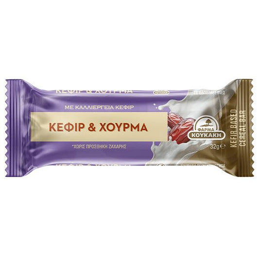 Φάρμα Κουκάκη Μπάρα Δημητριακών με κεφίρ & Χουρμά 32gr 10τ (5200106872524)