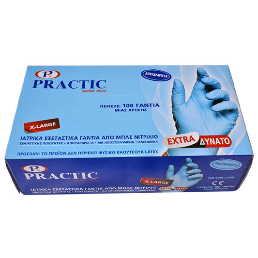 Practic Γάντια Νιτριλίου Μπλε XL 100 Τεμάχια 10τ (5203399240308)
