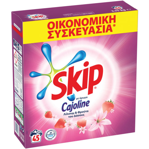 Skip Απορρυπαντικό Ρούχων σε Σκόνη Cajoline Λίλιουμ & Φρούτα του Δάσους 45 Μεζούρες 1τ (8710908854873)