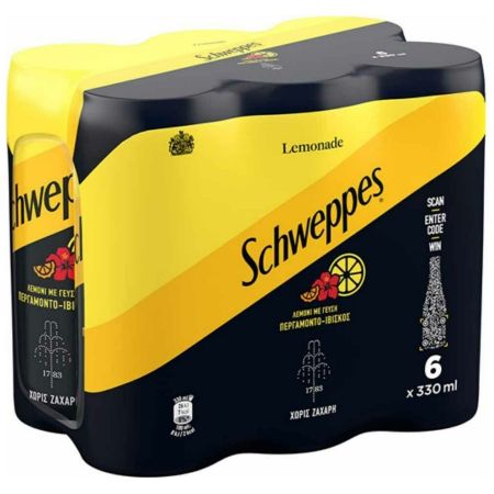 Schweppes Κουτί Σόδα Περγαμόντο & Ιβίσκο με Ανθρακικό Χωρίς Ζάχαρη 6x330ml 4σ (1001098004)