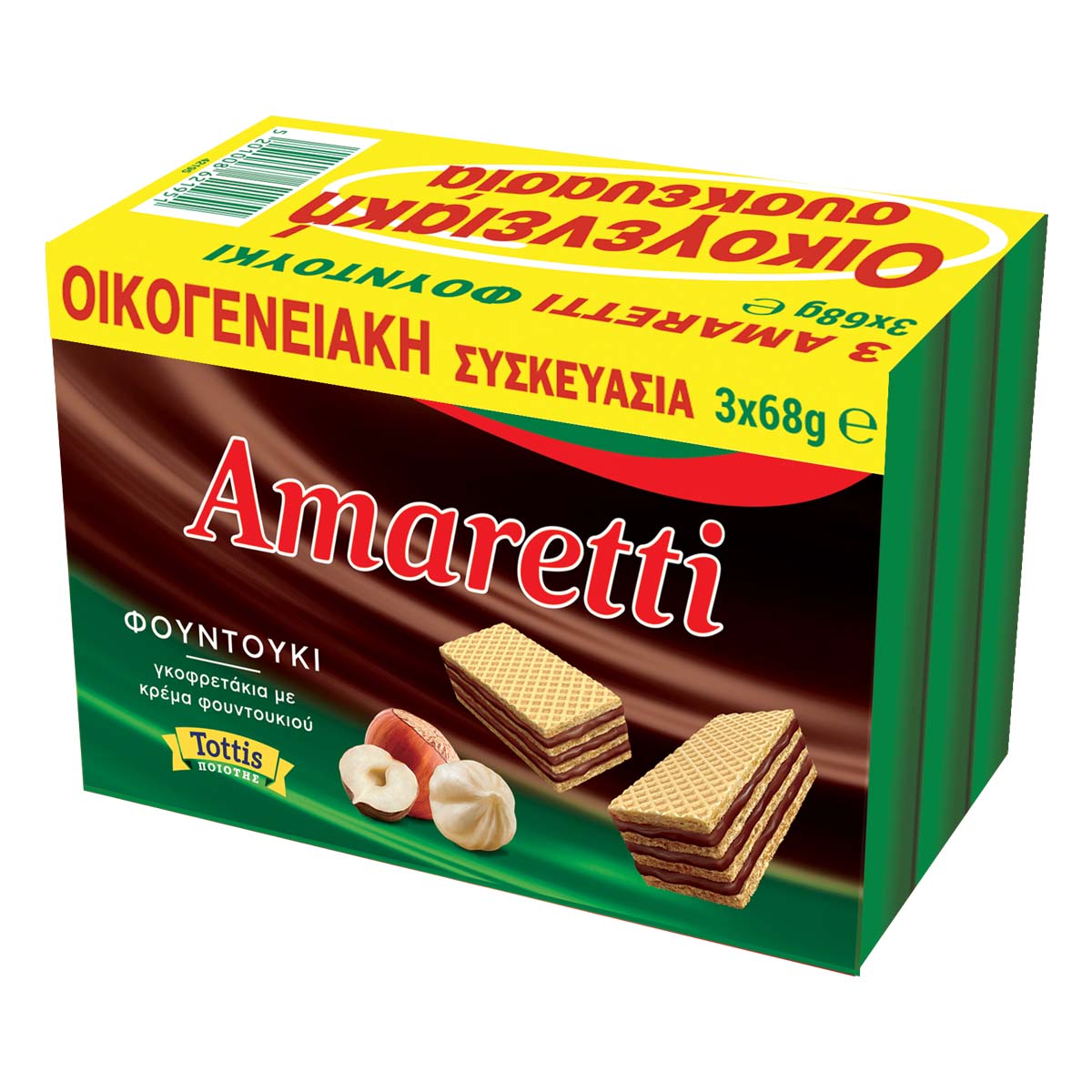 ΑΜΑRETTI ΓΚΟΦΡΕΤΑ KAKAO ΟΙΚΟΝ.ΣΥΣ 3*68ΓΡ (Σ16) (5201008621951)