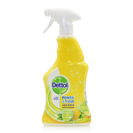Dettol Power & Fresh Advance Καθαριστικό Spray Γενικής Χρήσης με Απολυμαντική Δράση Λεμόνι & Λάιμ 500ml 6τ (5201347168414)