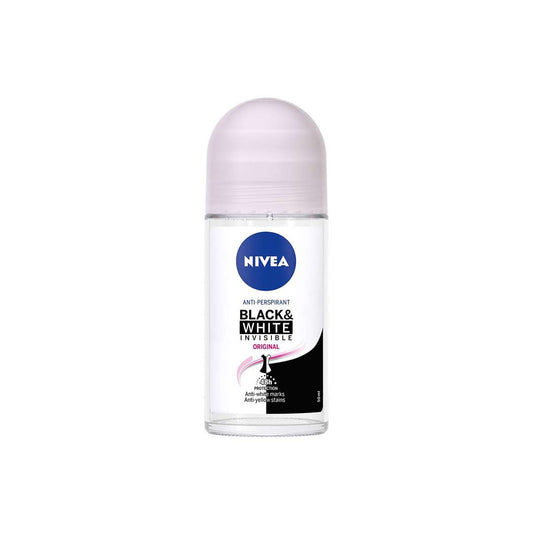 Nivea Black &amp; White Invisible Original Anti-perspirant Deodorant 48h in Roll-On 50ml 6t (4005900388636)