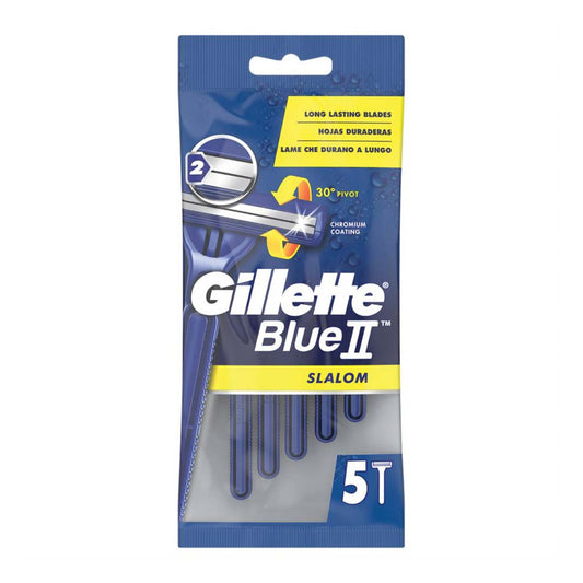 Gillette Blue2 Slalom Disposable Razors with 2 Blades 5pcs 20t (7702018474769)