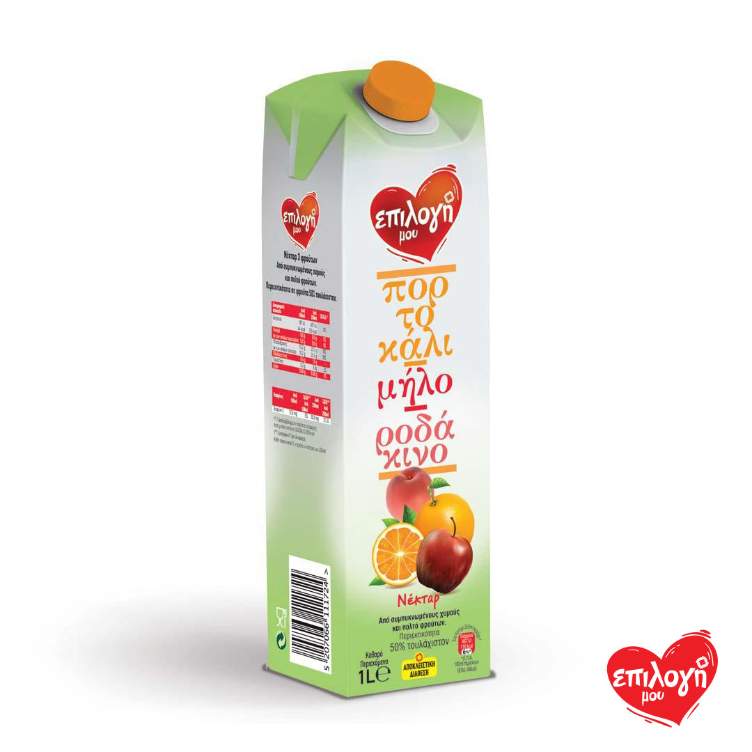 Juice Nectar Orange-Apple-Peach MY CHOICE 1lt 12t (5207066113131)