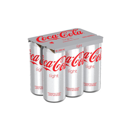 Coca Cola Light Κουτί Cola με Ανθρακικό Χωρίς Ζάχαρη 6x330ml 4σ (1001000208)