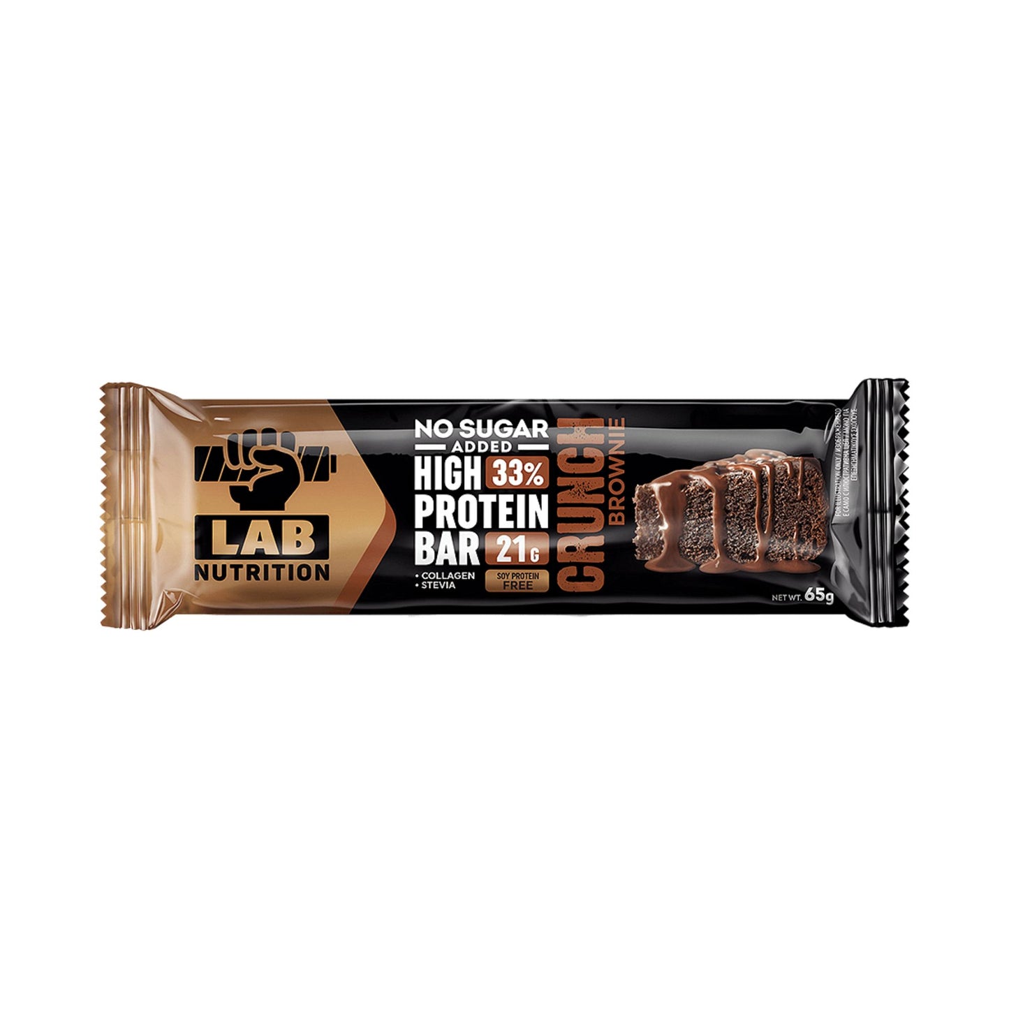 LAB NUTRITION High Protein Crunch Bar 33% Brownie 65gr (3800501538852)
