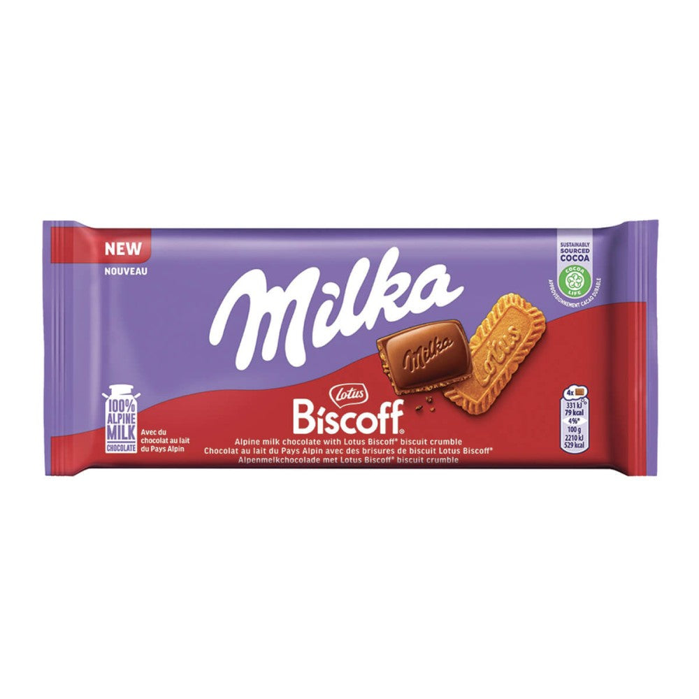 MILKA ΣΟΚΟΛΑΤΑ 90gr. - (BISCOFF) (Σ24) (7622202305221)