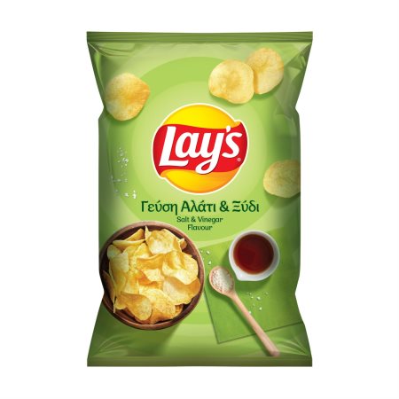 Πατατάκια Lays Αλάτι & Ξύδι 130gr 20τ (5201024782919)