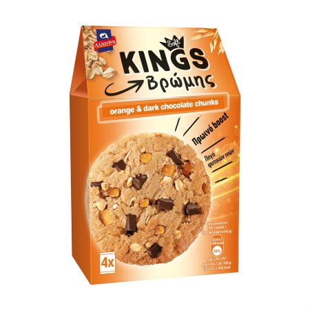 Soft Kings Oat Allatin Cookies with Chocolate &amp; Orange Pieces 160gr 10t (5203064009001)