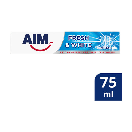 AIM Οδοντόκρεμα Crystal Gel Fresh & White για Λεύκανση 75ml 12τ (5201028124104)