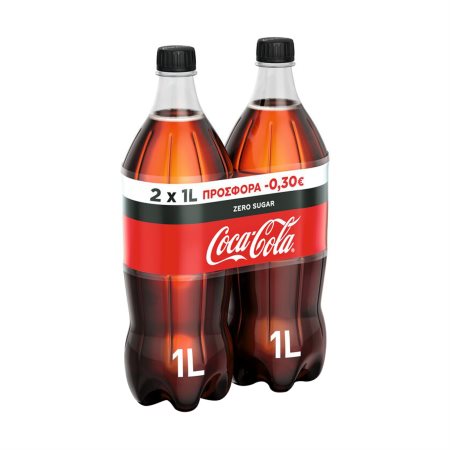 Coca cola Zero Αναψυκτικό Χωρίς ζάχαρη 2x1lt 6σ (5449000008916)