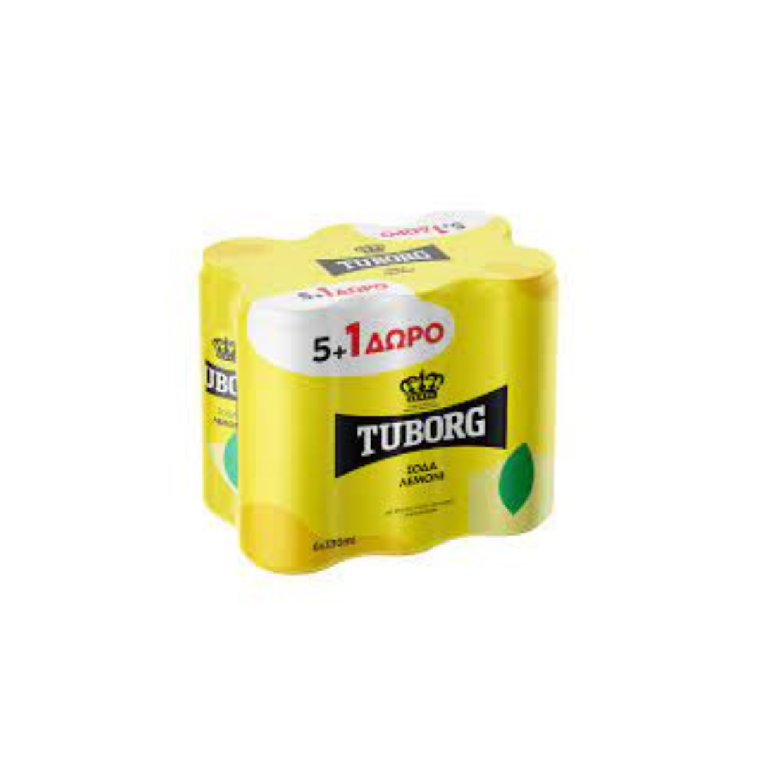 Σόδα Tuborg Με Λεμόνι Κουτί με Ανθρακικό 5+1 4σ (5201309705078)