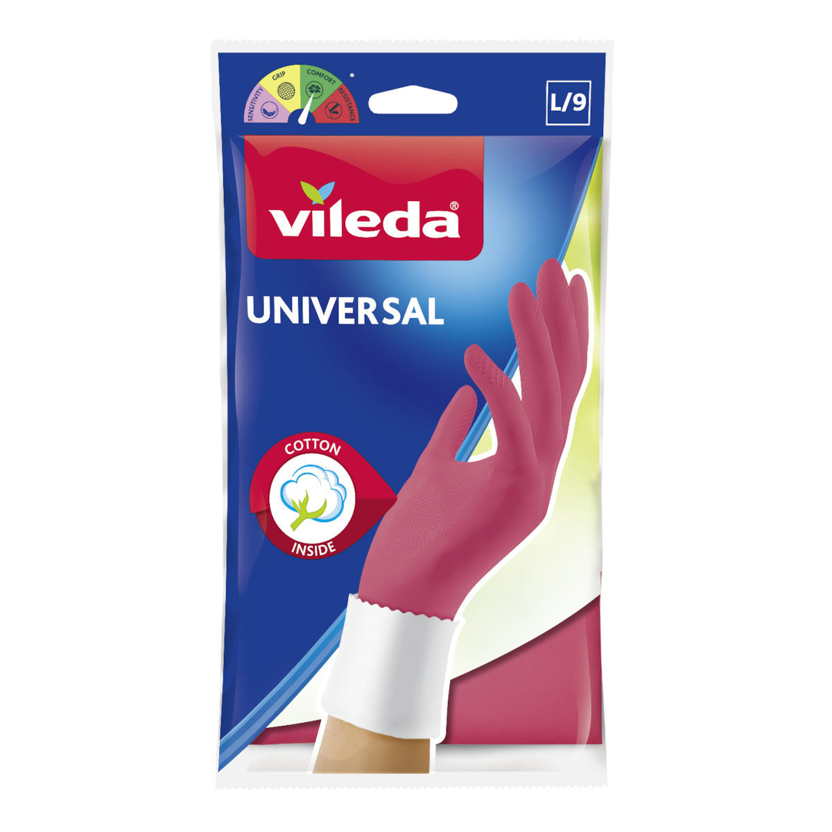 Vileda Cleaning Gloves Universal Plastic Large 12m (8410435841031)