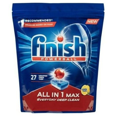 Finish 27 All in One Max Dishwasher Capsules with Lemon Scent 6t (5201347172787)