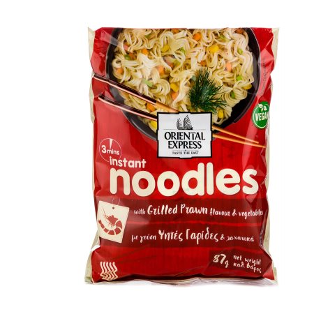 Oriental Express Noodles Ψητές Γαρίδες & Λαχανικά 87gr 12τ (5206674101042)