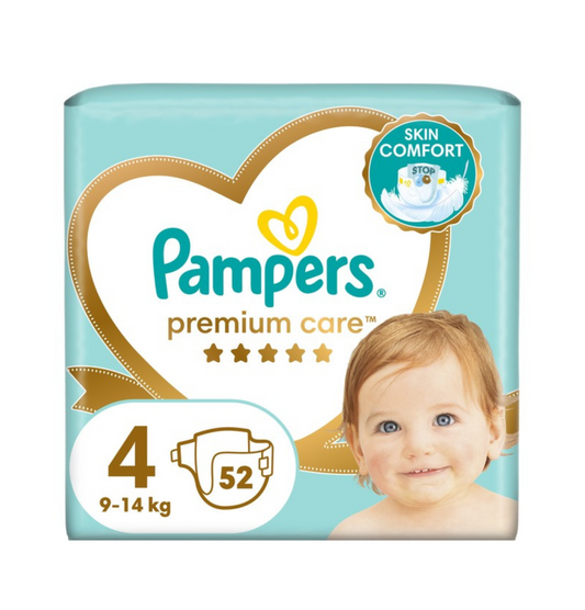 PAMPERS ΠΑΝΕΣ PREMIUM CARE No4 9-14KG 52Τ 2τ (4015400278818)