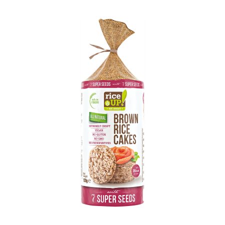 RiceUp Ρυζογκοφρέτες Brown Rice Cakes Classic Χωρίς Γλουτένη 120gr 12τ (3800233070019)