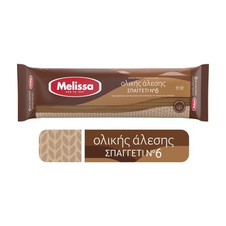 Melissaa Ολικής Άλεσης Spaghetti No6 500gr 20τ (5201193121700)