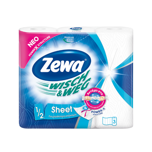 Χαρτί Κουζίνας Zewa Wisch & Weg Economy 3 Ρολά Μονόφυλλο 110gr 16σ (7322540778175)