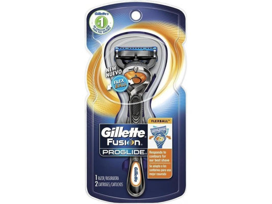 Gillette - Fusion Proglide Flexball Razor with Replacement Heads 5 Blades &amp; Lubricating Tape 2pcs 6m (7702018390816)