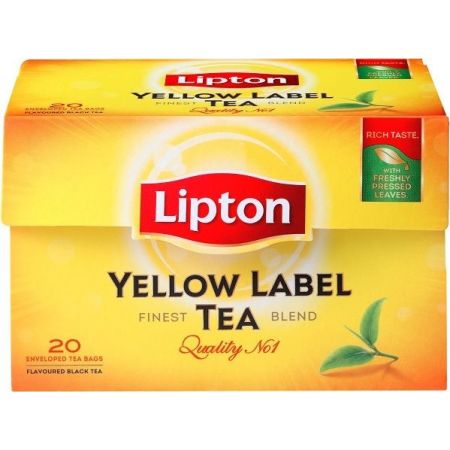 Lipton Black Tea Yellow Label 20 Bags 12m (8722700140528)