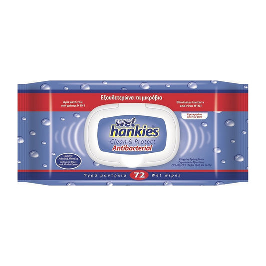 MEGA Wet Hankies Clean &amp; Protect Antibacterial 72pcs 16m (5201263007064)