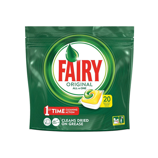 Fairy Original All in One 20 Κάψουλες Πλυντηρίου Πιάτων με Άρωμα Λεμόνι 5τ (8001841966083)