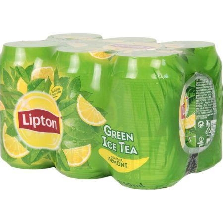 Lipton Κουτί Green Ice Tea Lemon Χωρίς Ανθρακικό Χωρίς Ζάχαρη 6x330ml 4σ (5201156030278)