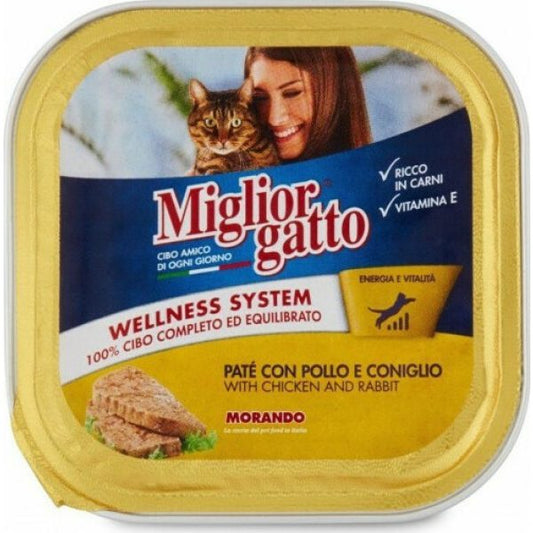 Morando Miglior Gatto Wellness System Κοτόπουλο / Κουνέλι 100gr 24τ (8007520013055)