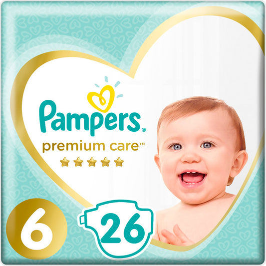 Pampers Premium Care Diapers 26pcs with Sticker No. 6 for 13+kg (8001841105093)