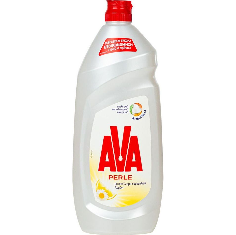 AVA 900ml Perle Υγρό Πιάτων με Άρωμα Εκχύλισμα Χαμομηλιού & Λεμόνι 12τ (5201314195528)