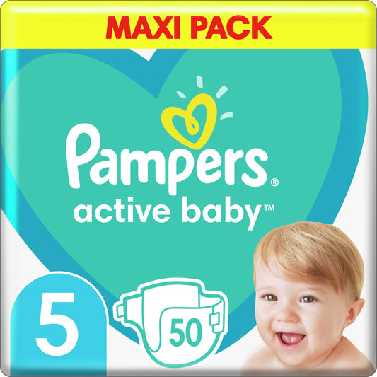 Pampers Active Baby Πάνες με Αυτοκόλλητο No. 5 για 11-16kg 50τμχ (8006540032923)