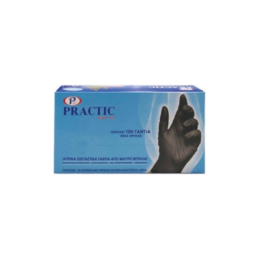 Practic Γάντια Νιτριλίου Μαύρα XL 100 Τεμάχια 10τ (5203399240575)