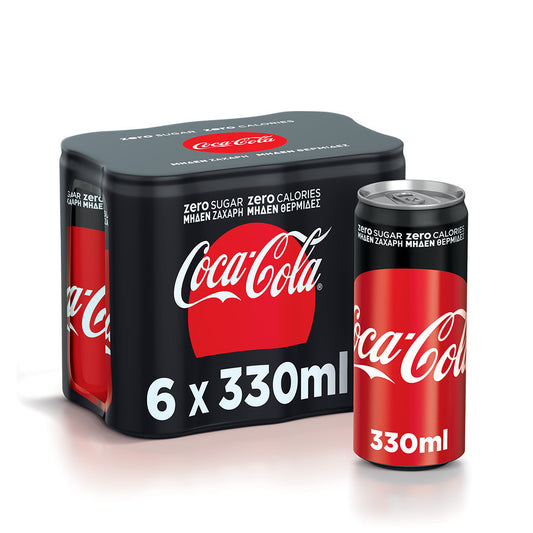 Coca Cola Zero Carbonated Cola Box Without Sugar 6x330ml 4s (5449000131812)