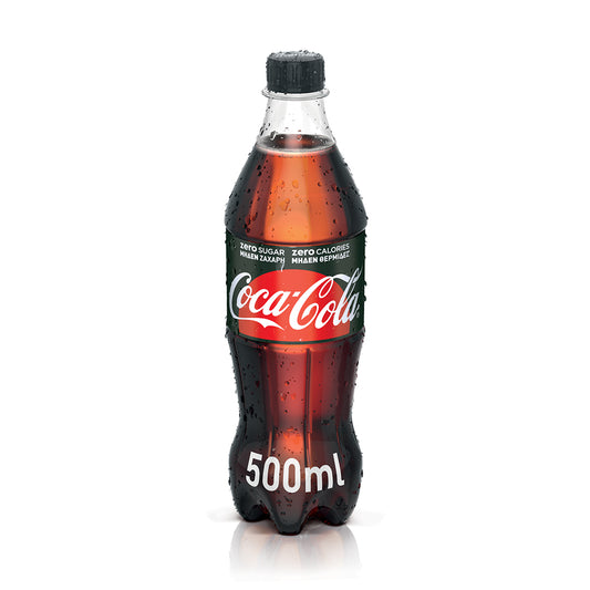 Coca Cola Zero Μπουκάλι Cola με Ανθρακικό Χωρίς Ζάχαρη 500ml 24τ (5449000131836)