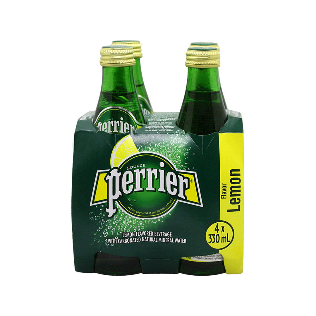 Perrier Carbonated Water with Lemon Flavor in Glass Bottle 4x330ml 6s (3179730010720)