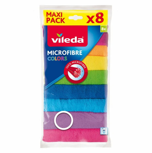 Πανάκια Vileda Colors Καθαρισμού με Μικροΐνες Γενικής Χρήσης Πολύχρωμα 4τμχ (4023103192577)