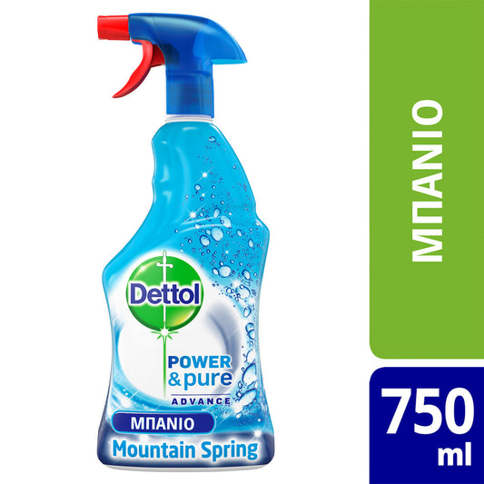 Dettol Power & Pure Advance Καθαριστικό Spray Λεκάνης με Άρωμα Mountain Spring 750ml (5011417561744)