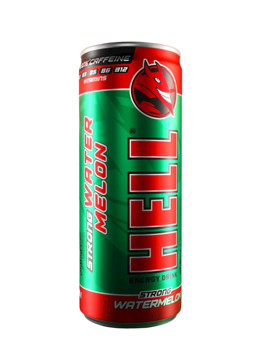 Hell 500ml Strong Energy Drink Watermelon με Ανθρακικό Κουτί 12τ (5999571051106)