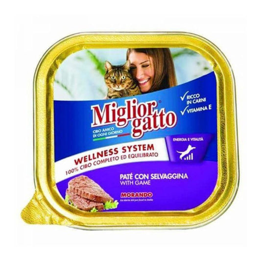 Morando Miglior Gatto Wellness System Υγρή Τροφή σε Ταψάκι με Κυνήγι 100gr 24τ (8007520013031)